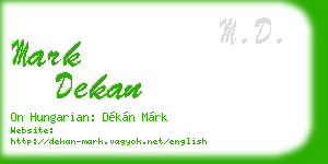 mark dekan business card