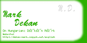 mark dekan business card